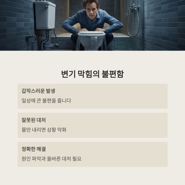 똥이 커서 변기 막힘