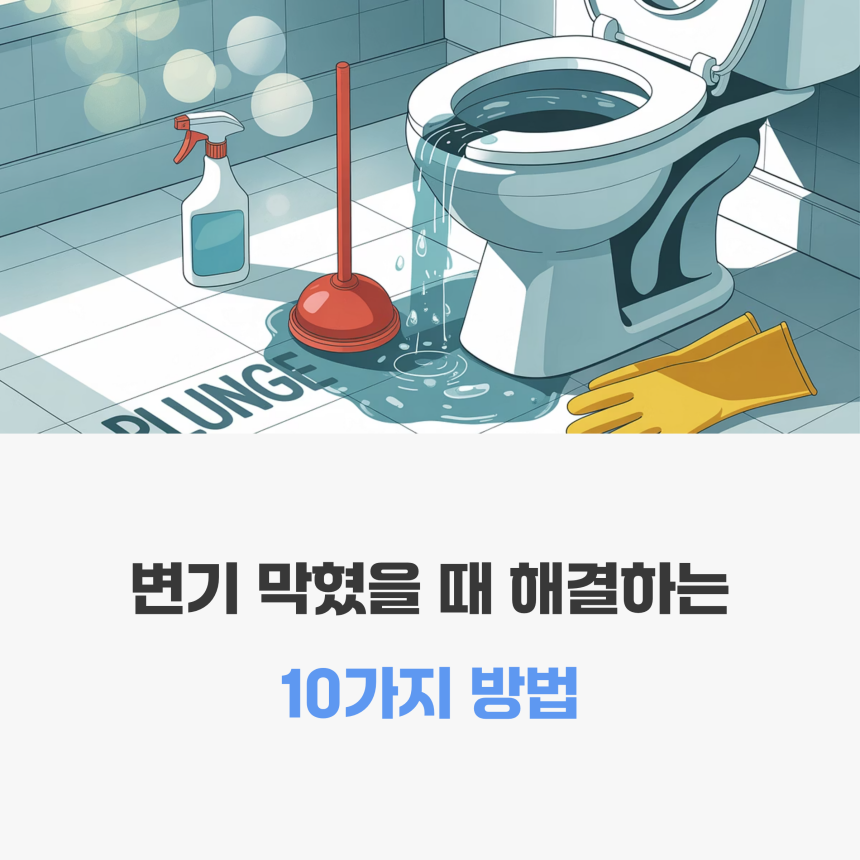변기 막혔을 때 해결하는 10가지 방법