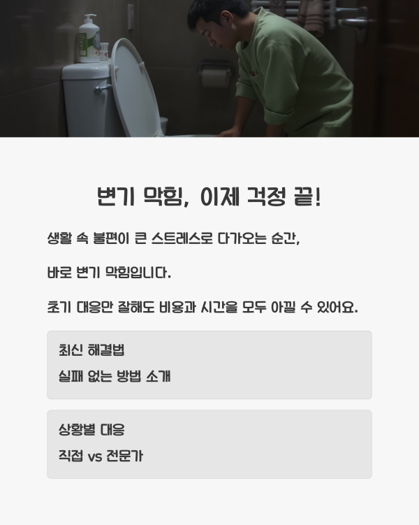 변기 막힘 뚫기