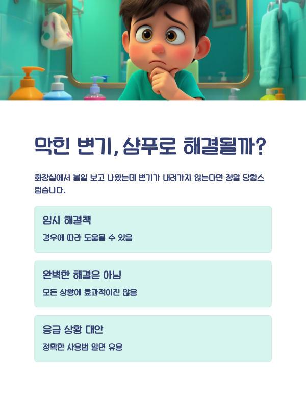 굵은 똥 변기 막힘 샴푸