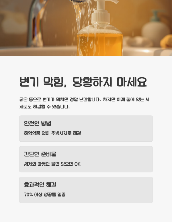 굵은 똥 변기 막힘 세제