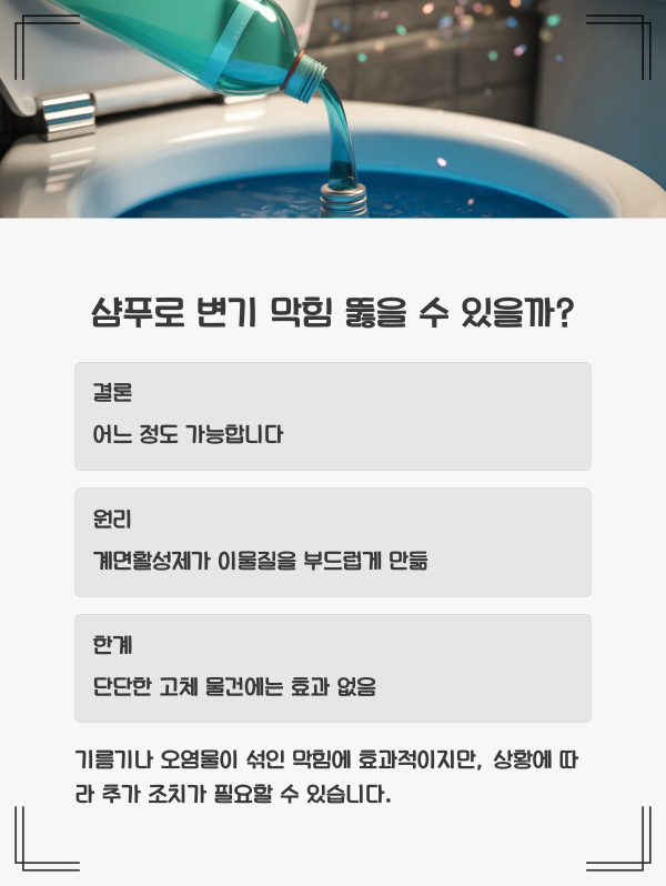 변기 막혔을때 샴푸
